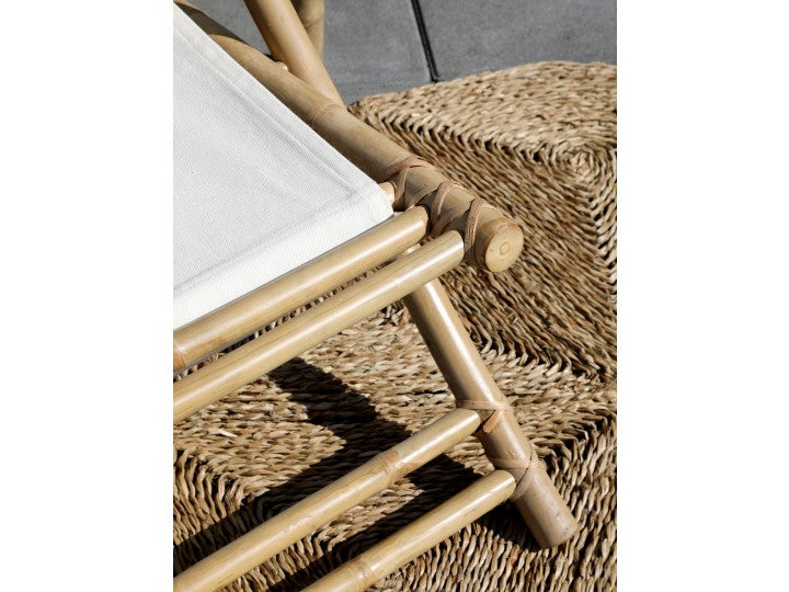 Lyon liggestol m. lærred i bambus - natur - sæt af 2 stole