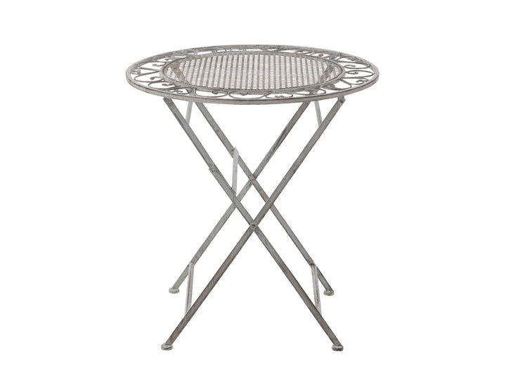 Romantisk havemøbelsæt m. bord og 2 stole - antik grå/hvid