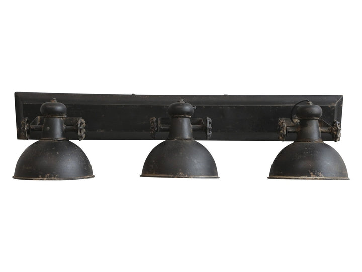 Factory Lampe til væg med 3 spot i jern - antique sort