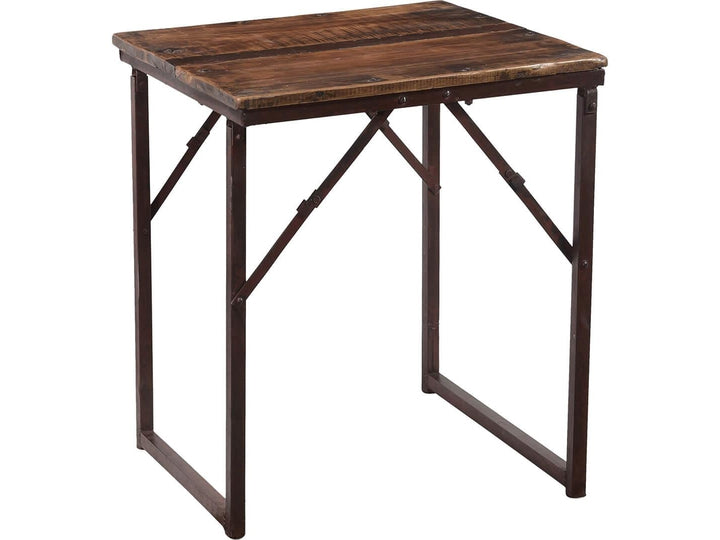 Foldbart vintage cafébord - Træ & Jern m. patina