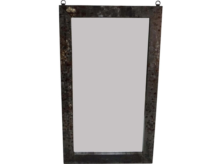 Houston spejl med rå jernramme 124 cm højt - Jern m. patina