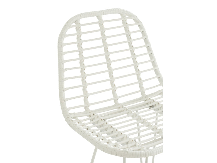 Leonie barstol med ryglæn - hvid - sæt af 2 stole