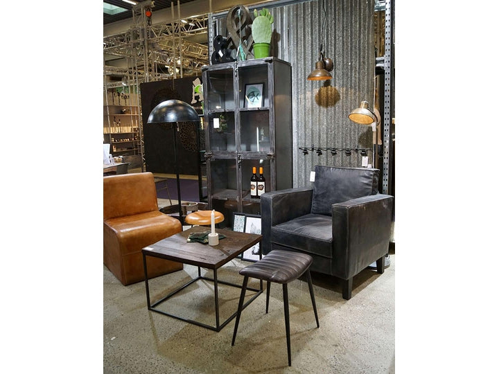 Oasis sofabord med råt genbrugstræ - Mørk træ og sort m. patina