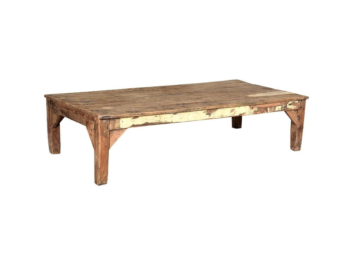 Smukt rektangulært sofabord - Træ m. patina