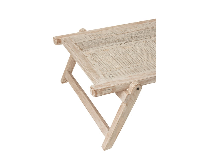 Sofabord lavet af feltseng i 100% genbrugstræ - Hvid